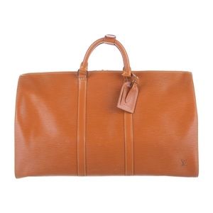 Louis Vuitton Keepall Boston Duffle 45 Orange Leather